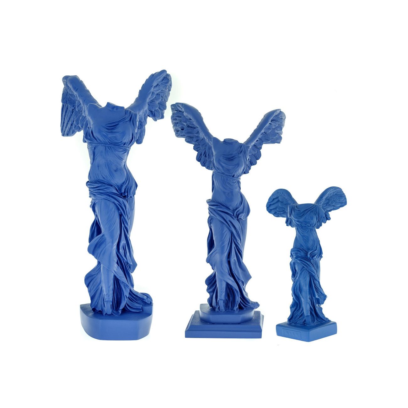Nike Winged Goddess of Samothrace or Victory Goddess Ancient Greek Statue 30 cm 11.8 Blue